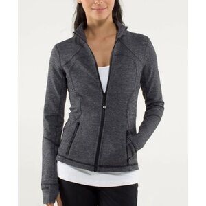 Lululemon Forme Jacket Women’s Size 2 Black Charcoal Gray Full Zip Cuffins